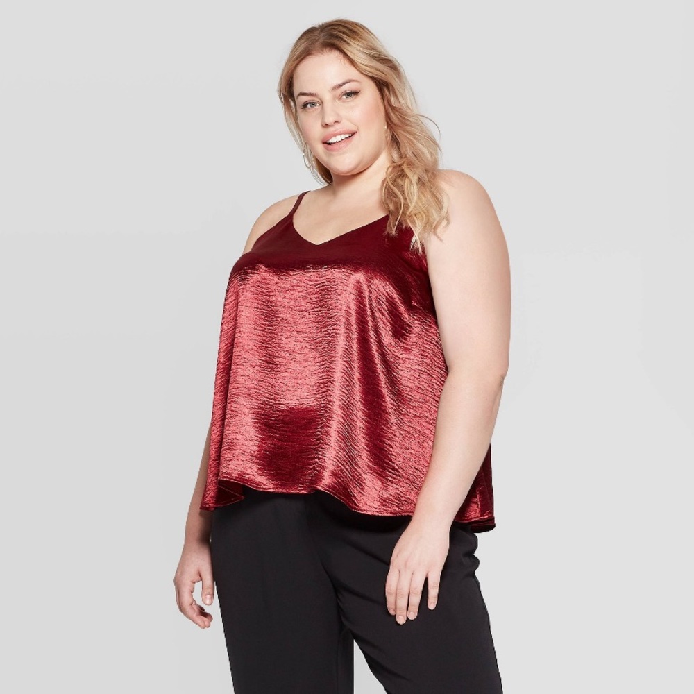 Ava & Viv Shiny Red Blouse X